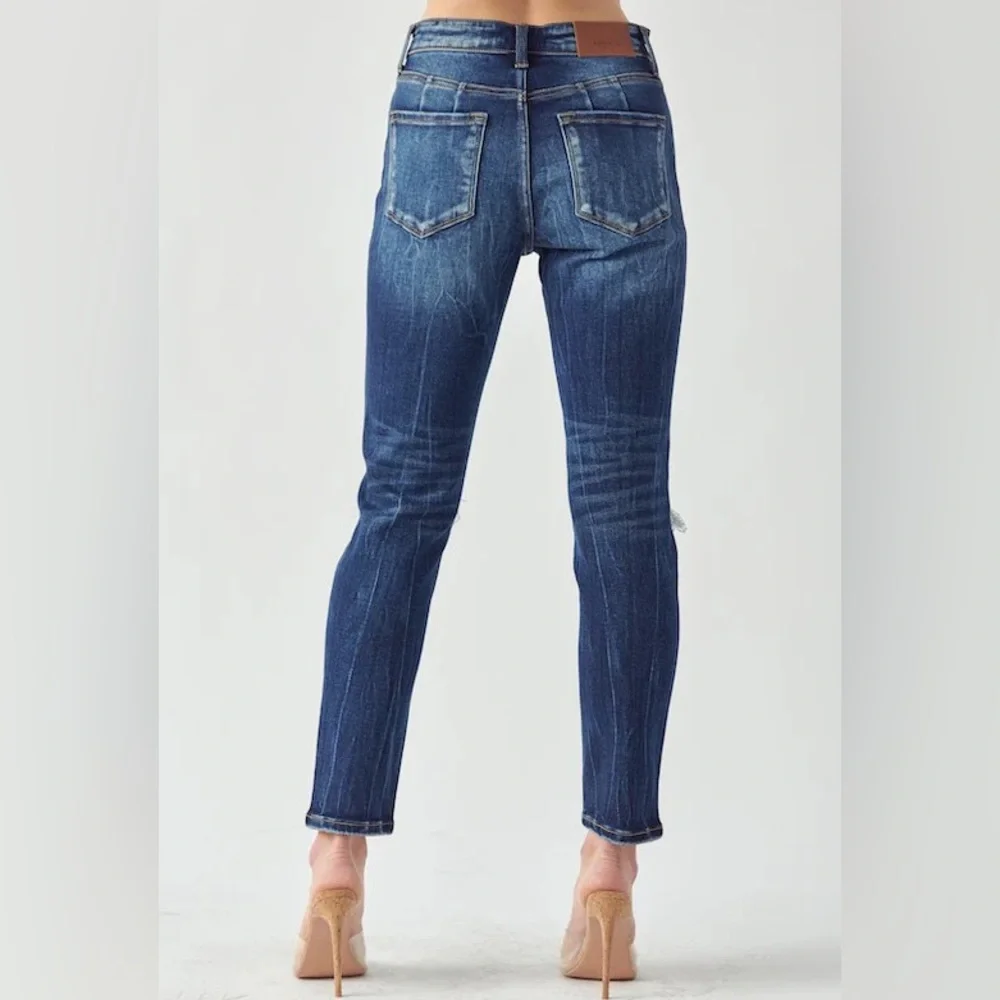 Artemis Vintage Ruby High Rise Stretch Ankle Cigarette Jeans 3/25 Distressed